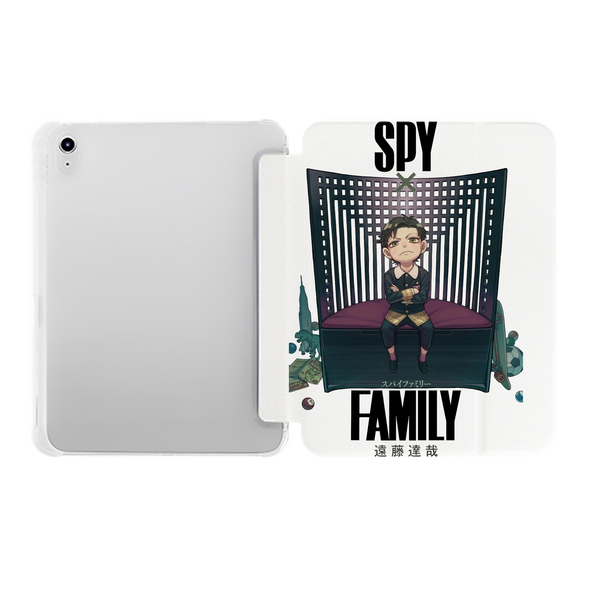 （画像用） SPY×FAMILY间谍家家酒 IPad ケース ペン収納付き 三つ折りスタンド PUレザー×シリコン 対応機種9.5/10.5/10.9インチ